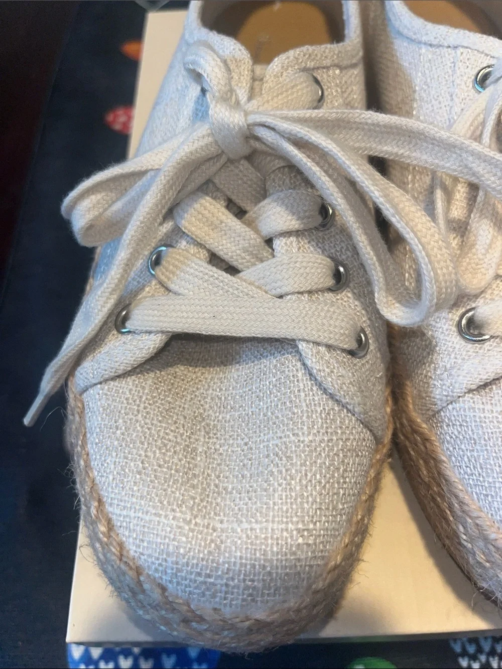 Tommy Bahama Light Beige Lace-Up Espadrille Sneakers